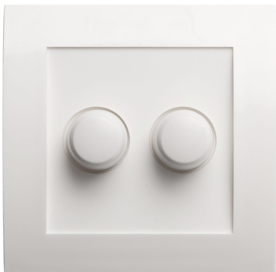 Outlet wall plate Tradim duo - including knobs - white